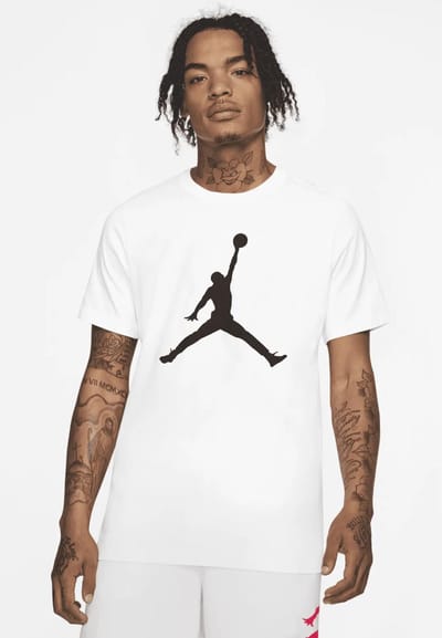 NIKE Heren M J Jumpman SS Crew T Shirt in Wit