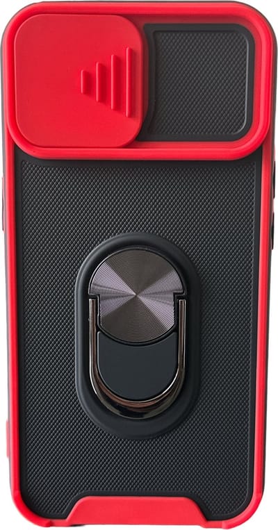 Schokbestendig Hoesje Camshield Flash Met Draaibare Ring - Rood - Telefoonhoesje Geschikt voor: iPhone 14 Pro Max - Geschikt voor Magneet Houders