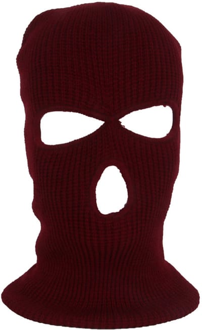 1 warm wintermasker, masker met 3 gaten, gebreid ski-koud fietsmasker, multifunctioneel masker, motor- en fiets-skimuts,Bourgondië