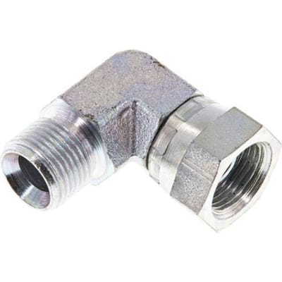 G 3/8'' M/F Verzinkt Stalen L-Fitting 90graden 325 Bar - Hydrauliek - FL2E-MF-EZ-038G-I