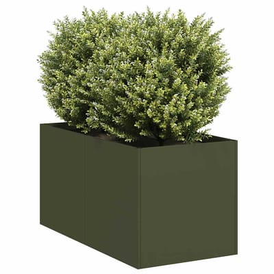 vidaXL - Plantenbak - 40x80x40 - cm - koudgewalst - staal - olijfgroen