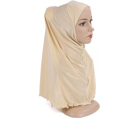 Hijabs de Ramadan Écharpe Pour Enfants Fille 7 À 12 Ans Musulmane Châles Islamiques Foulard Doux Extensible Fille Malaisie Enfants Hijabs 60cm gray