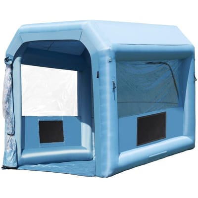 Cabine de Peinture Gonflable, 3 x 2,5 x 2,5 m Cabine de Pulvérisation Gonflable, avec Soufflerie Puissante de 550 W et Système de Filtration d'Air, Cabine de Peinture de Voiture Portable pour