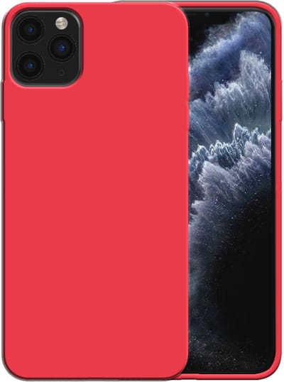 Smartphonica Siliconen hoesje voor iPhone 11 Pro Max case met zachte binnenkant - Rood geschikt voor iPhone 11 Pro Max