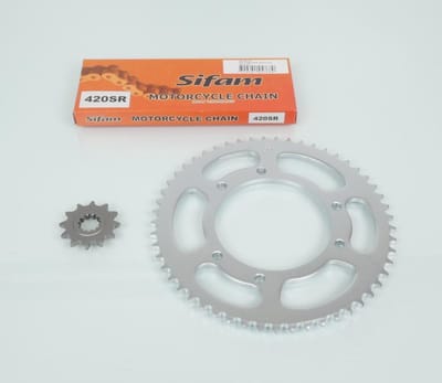 sifam kettingset voor rieju 50 mrt sm motorfiets 2009 tot 2019 12x53 steek 420 al 105mm