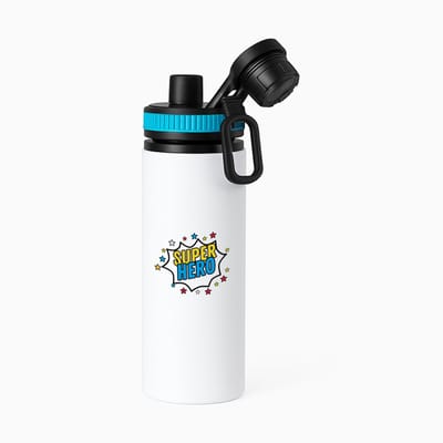 Hacebo® - Super hero waterfles met draaidop blauw - Superhelden - een superheld - verjaardagscadeau - kado - gift - geschenk - water fles - 850ML