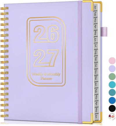 Agenda Planner - Jaaroverzicht Boek - Afspraken Plannen - Ruim 18 Maanden - A4 Formaat - Paars