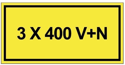3 x 400 v+n sticker 100 x 50 mm