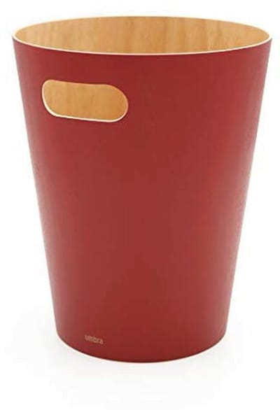 Moderne Houten Prullenbak - Rood