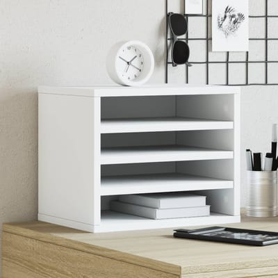 vidaXL - Bureau - organiser - 36x26x29,5 - cm - bewerkt - hout - wit