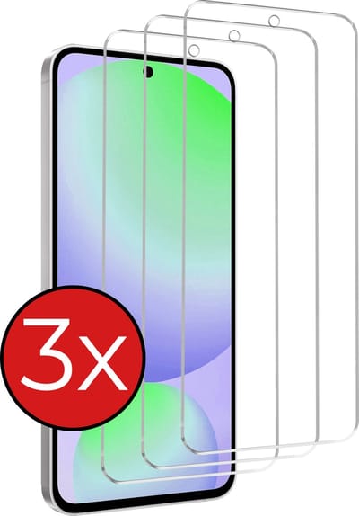 Screenprotector - 3 Stuks - Geschikt voor Samsung Galaxy S24 FE - Extra Sterk - Beschermglas - Gehard Glas - Tempered Glass - Screen Protector