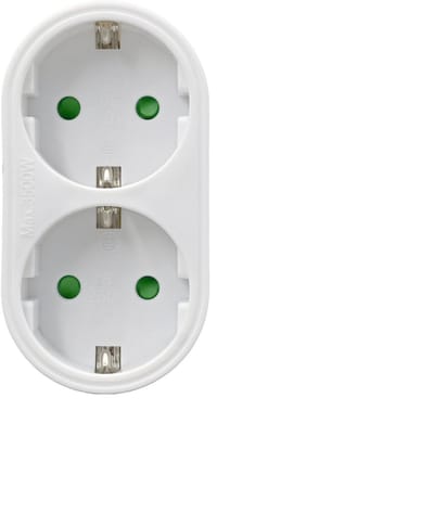 Elektrawebshop Stopcontact splitter 2 voudig wit verticaal met randaarde - 226658