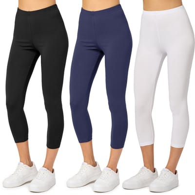 Merry Style MS-MS10-199-LE Dames Capri Leggings - Sport - Vrijetijdsbroek - 3/4 Lengte - Katoen - Sporbroek - Yogabroek