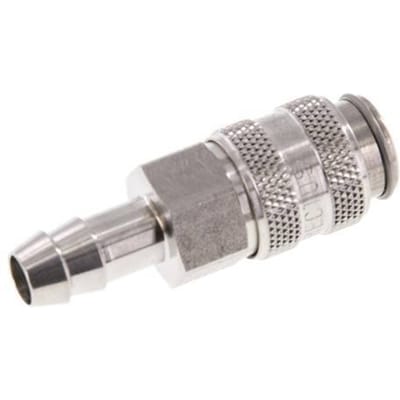 RVS 316L DN 5 Luchtkoppeling Snelkoppeling 8 mm Slangpilaar
