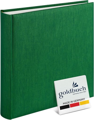 Linnen Fotoalbum 30x31 cm met 100 Witte Pagina's en Glasin Tussenvellen