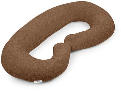 Flumi - Zwangerschapskussen C-vorm - teddy stof - multifunctioneel gebruik - geschikt voor slapen en voeden - bruin