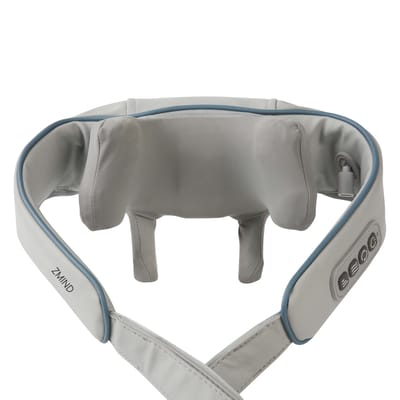 Shiatsu Kneednekmasseerapparaat Shiatsu Nek- en Rugmasseerapparaat met Kalmerende Warmte Draagbaar Nekmasseerapparaat gray