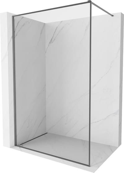 Mexen Kioto-F douchewand Walk-in met frame 180 x 202 , transparant 8 mm, kanon metaal - 800-180-104-95-00