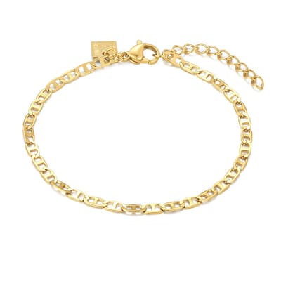 Twice As Nice Armband in goudkleurig edelstaal, ovale schakels 16cm+3cm