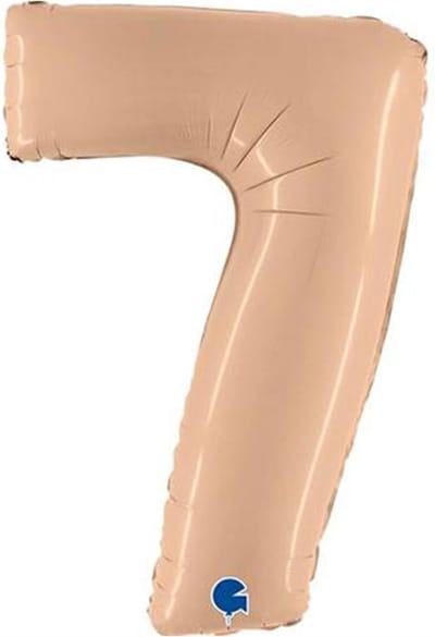Folieballon Cijfer 7 Satin Nude - 100 cm