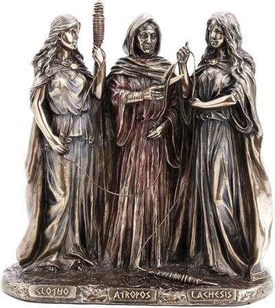 Griekse Godinnen van het Lot Klotho, Lachesis, Atropos - Veronese Design -(hxbxd) ca. 19cm x 18.5cm X 8.5cm