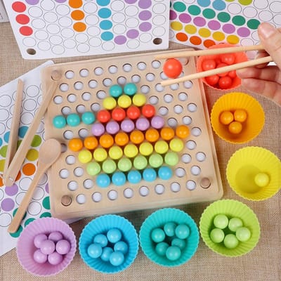 Houten Kralen Spel Montessori Educatief Vroeg Leren Kinderen Klem Bal Puzzel Voorschoolse Peuter Speelgoed Kinderen Voor Kinderen Cadeaus