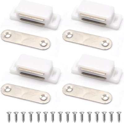 Magnetische Deurvertragers voor Kastdeuren en Lades - 4 Pack Wit