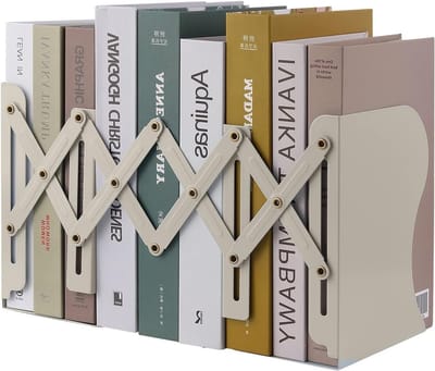 Verstelbare metalen boekensteunen, stevige boekhouder voor bureau, antislip desk organizer voor kinderen, studenten en thuisgebruik, ideaal voor boekenplanken en schoolboeken.