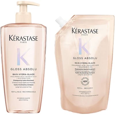 Kérastase Gloss Absolu Hydra-Glaze Bain 500ml + Refill 500ml