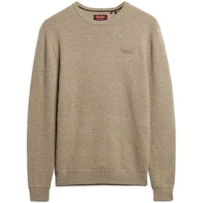 Superdry Essential Slim-fit Trui met Ronde Hals Bruin Grootte: Xxl