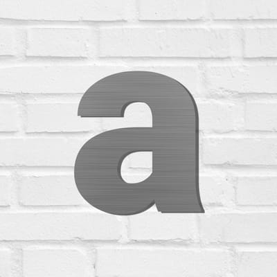 RVS-look Huisnummer - Letter a - 12 cm hoogte (incl. blinde bevestiging) | Naambordje Voordeur | Gratis Verzending