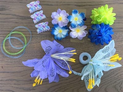 Bloemen Set Elastiekjes, Klemmetjes & Armbanden