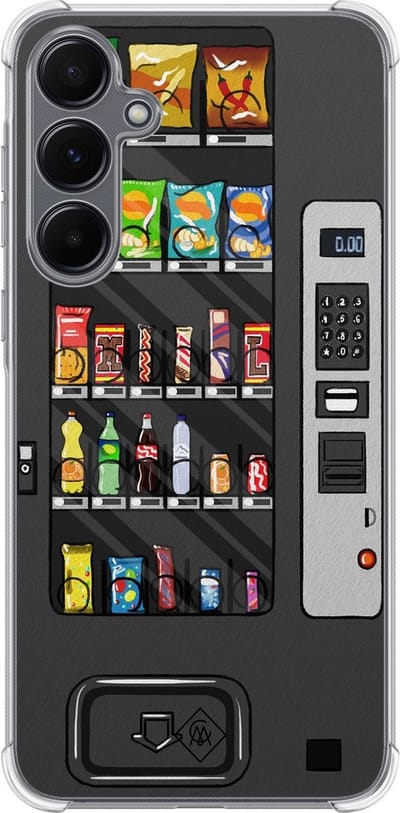 Casimoda® hoesje - Geschikt voor Samsung Galaxy A35 5G - Snoepautomaat - Shockproof case - Extra sterk - TPU/polycarbonaat - Zwart, Transparant