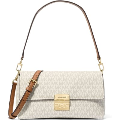 Michael Kors Medium Pouchette Crossbody Vanilla/acrn Size: OS | Shoulder Bags Outlet | Dames | Beige
