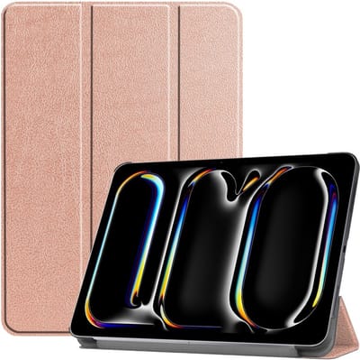 Coverup Tablethoes geschikt voor iPad Pro 11 (2024/2025) Hoesje - Tri-Fold Book Case met Wake/Sleep - Rose Gold