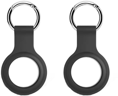 Siliconen AirTag houder - Sleutelhanger geschikt voor Apple AirTag - Zwart - 2 stuks - Siliconen - Airtaghouder - Airtaghoesje CHPN
