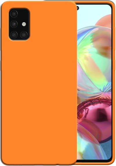 Smartphonica Siliconen hoesje voor Samsung Galaxy A71 4G case met zachte binnenkant - Oranje geschikt voor Samsung Galaxy A71 4G