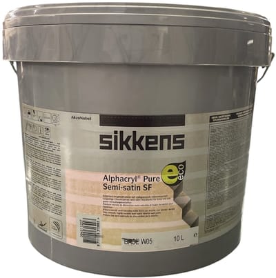 Sikkens Alphacryl Pure Semi Satin SF - Soft glanzende prachtige binnenmuur verf - Perfecte vloei en schropvast - 10 L - RAL 9010 Pure White ( gebrokenwit)