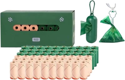 Hondenpoepzakjes - Zakjes Dispenser - Afval Opruimen - Lekdicht Geurloos - 60 Rollen - Roze Groen