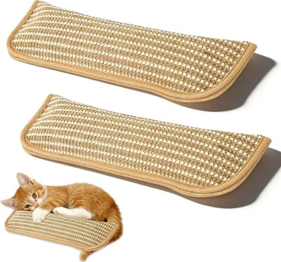 Kattenkussens Set - Katten Speelgoed - Interactief Spel - Met Biologische Kattenkruid - 2 Stuks 35 cm - Houtkleur