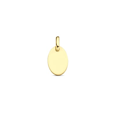 9K Geelgouden 9k graveerhanger ovaal 15 mm - 8000171