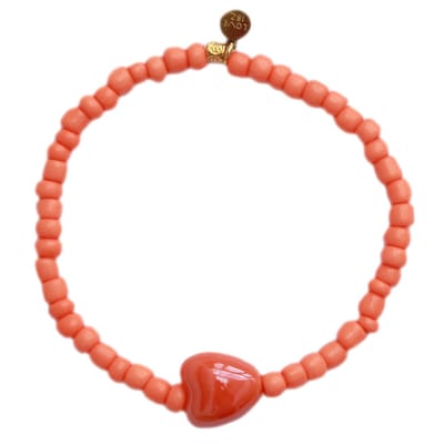 Armband stone hart oranje