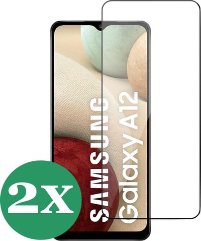 Screenprotector geschikt voor Samsung Galaxy A12 - Screen Protector Glas - 2 Stuks