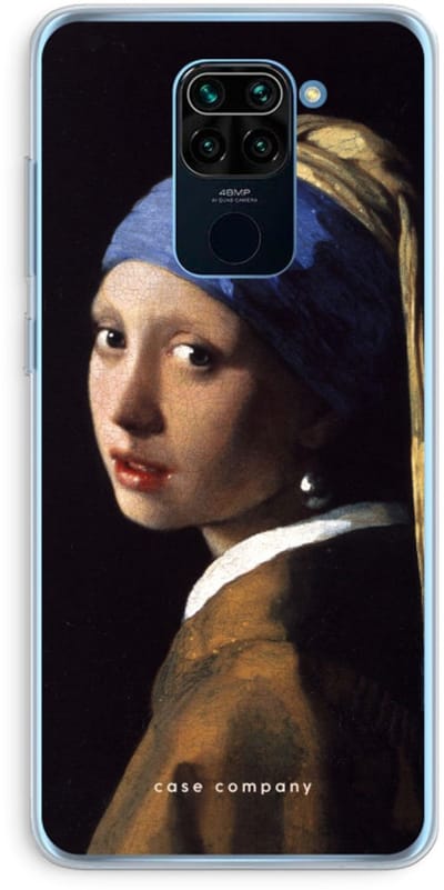 Case Company® - Hoesje geschikt voor Xiaomi Redmi Note 9 hoesje - The Pearl Earring - Soft Cover Telefoonhoesje - Bescherming aan alle Kanten en Schermrand