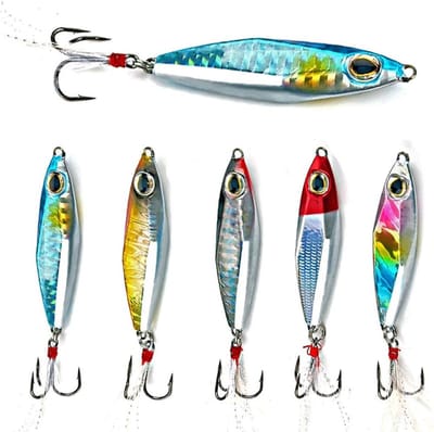 Jigs Vissen Aas - Metaal Lokaas - Vis Vangen - Snel en Diep Zinken - 7.5 cm - Zwart