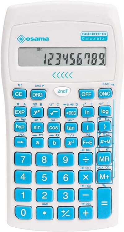 Wetenschappelijke Rekenmachine - School Rekenmachine - Staatsexamens - 56 Functies - 16.3 cm - Lichtblauw