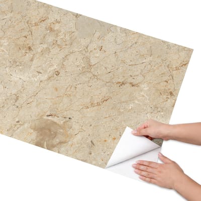 Coloray Meubel Wrap Folie - Beige Meubelfolie - 65x130 cm - Meubel Wrap Folie Marmertextuur - Plakfolie Meubels - Minimalist Meubelfolie - Decoratiefolie Zelfklevend - Slaapkamer decoratie - Texturen