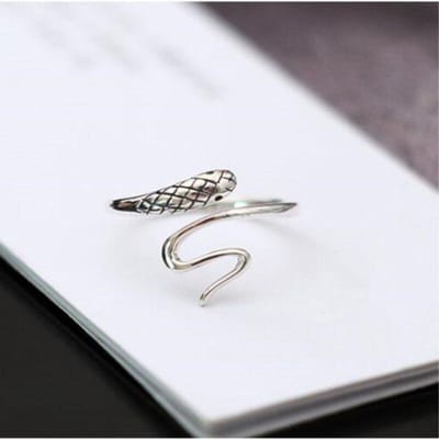Bagues d'ouverture non allergiques en argent sterling 925 avec motif animal mignon et créatif, style rétro, exquis, serpent, R204 multicolore