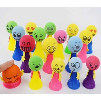 510 stuks Schattige Springende Pop Veer Speelgoed voor Verjaardagsfeestjes Bedankjes Traktatie Jongen Meisje Gast Cadeaus Schoolprijs Goodie Bag Vullers Small yellow