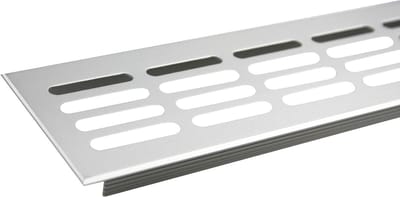 Ventilatierooster Aluminium - Luchtgril - Woning Ventileren - Met Achterflens - 1500mm - Zilver